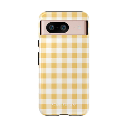 Gingham in Yellow - Protective Phone Case for Google Pixel