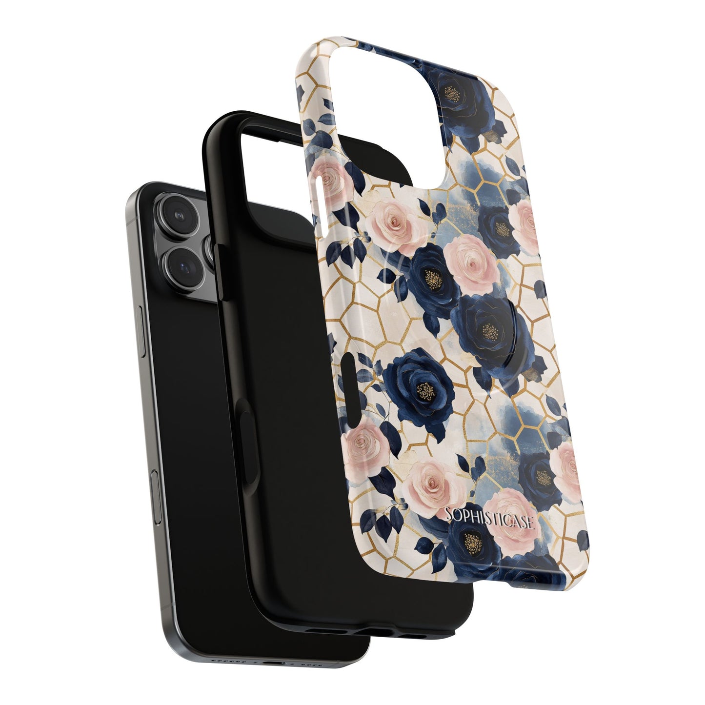 Royal Floral in Navy Hive - iPhone Magsafe Case