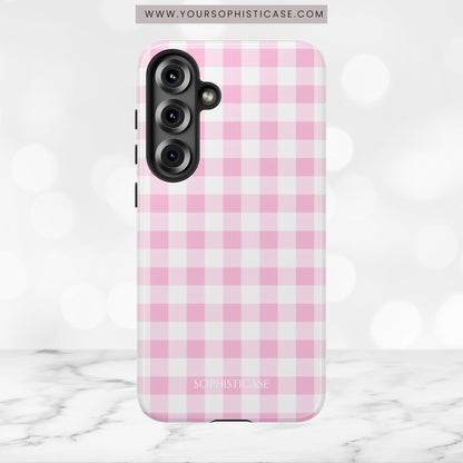Gingham in Pink - Tough Phone Case
