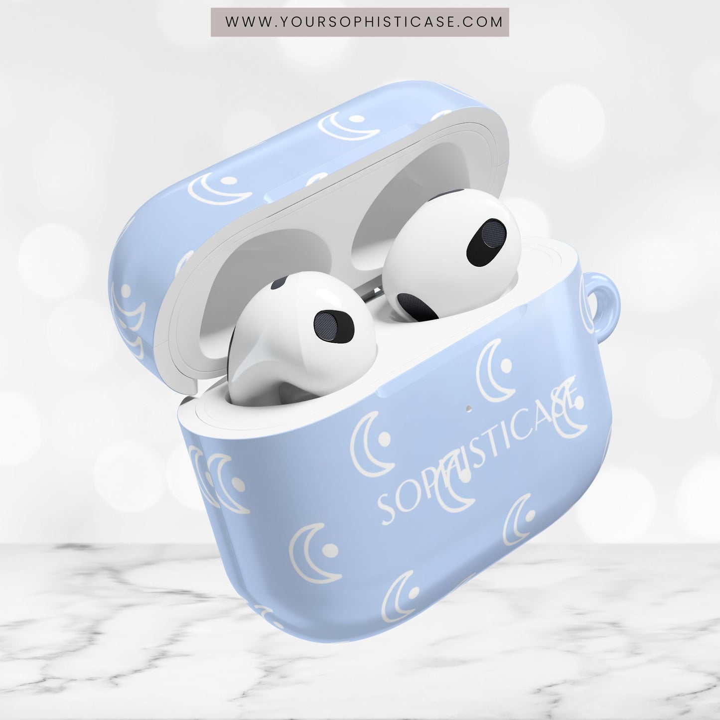 AirPod Cases - Moon Phase in Baby Blue