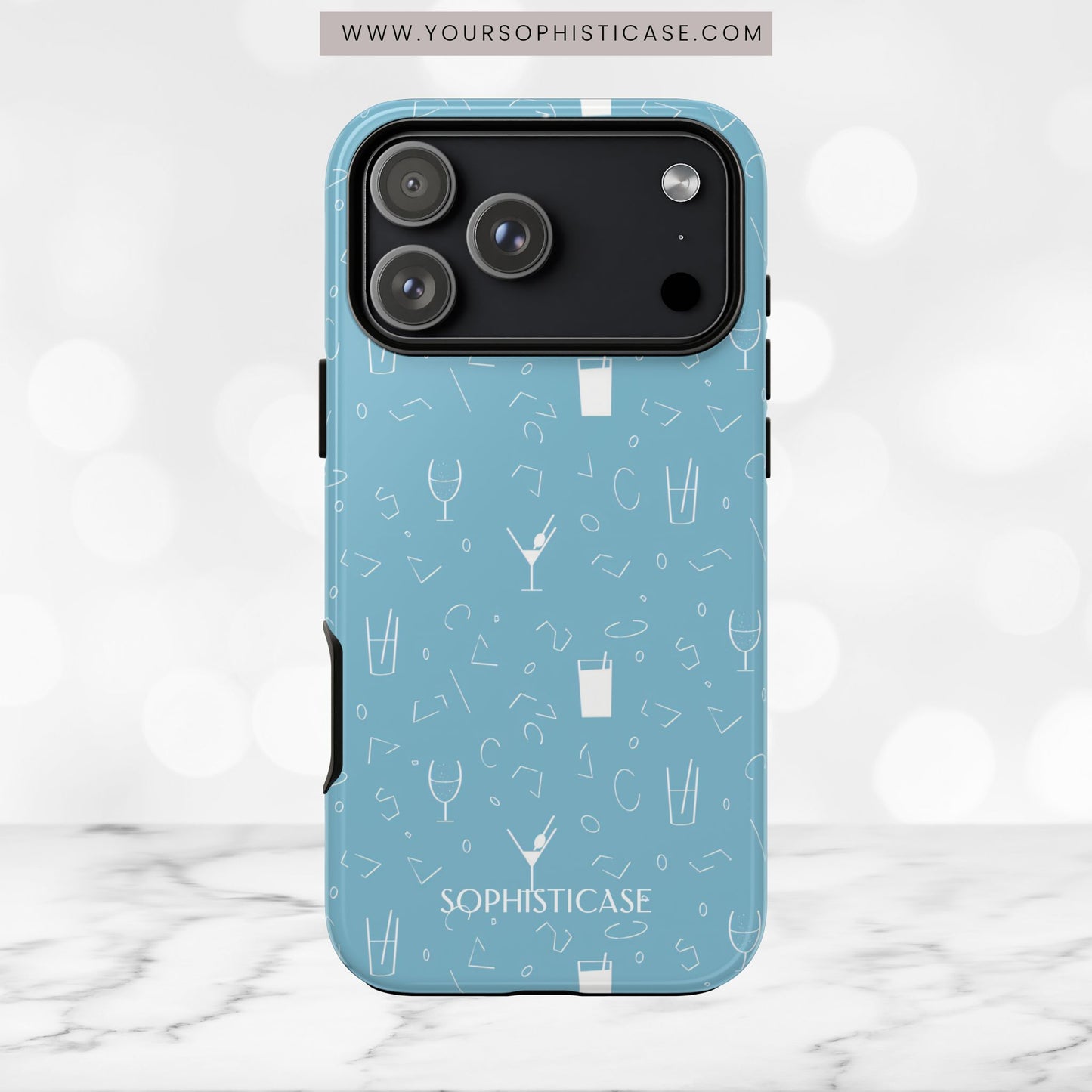 Cocktail Hour in Blue - iPhone Case