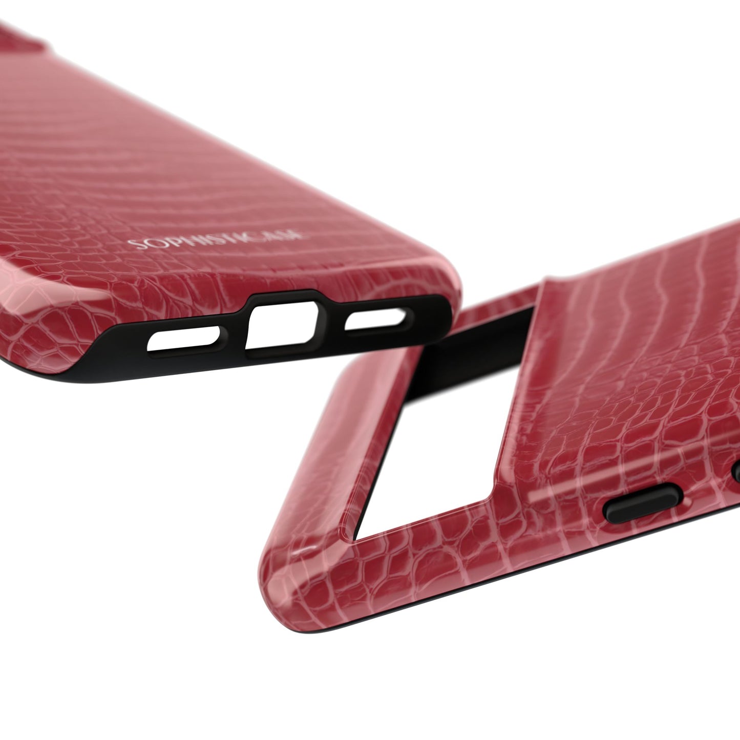 Luxe Leather in Cherry Red - iPhone Case, Samsung Galaxy Case, Google Pixel Case