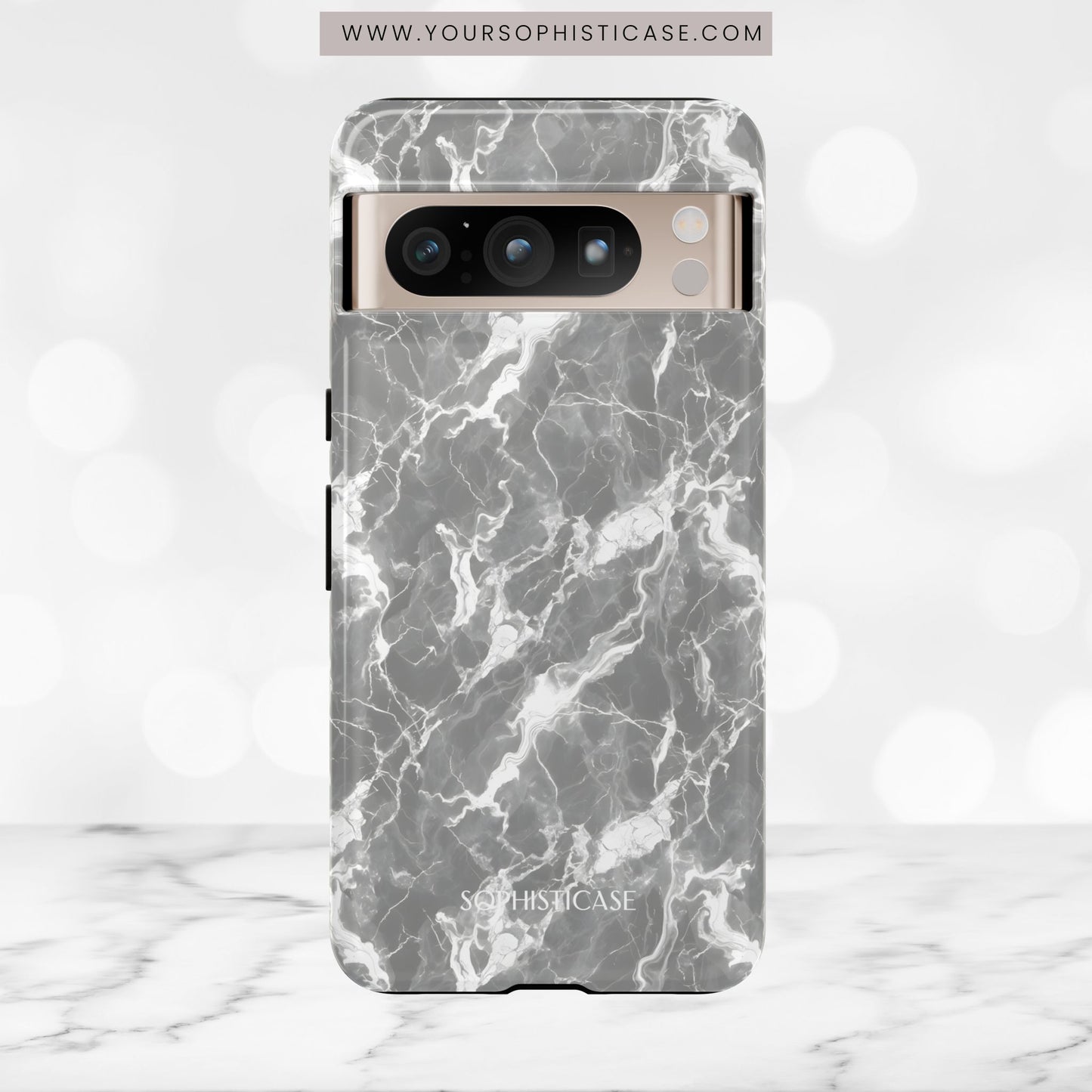 Marble Crush in Charcoal Grey - iPhone Case, Samsung Galaxy Case, Google Pixel Case