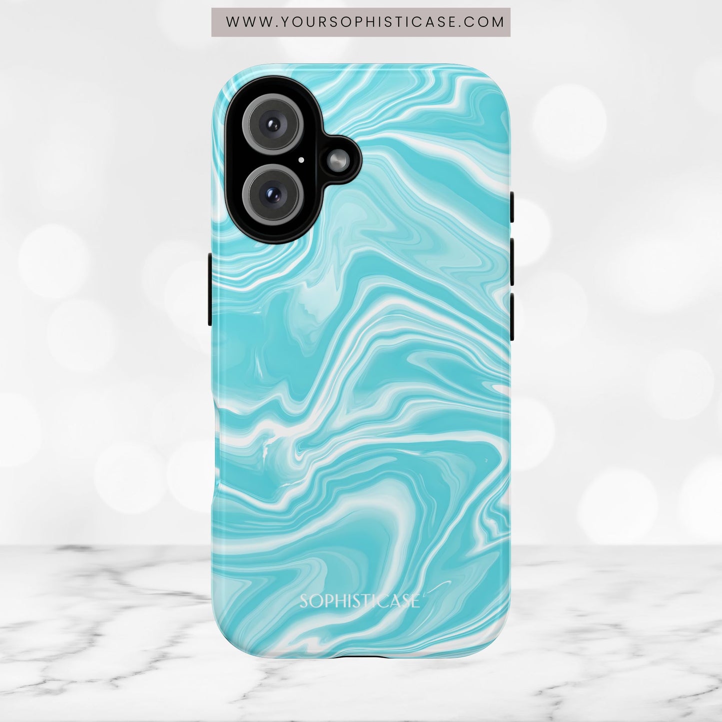 Liquid Dreams in Aqua - Tough Phone Case