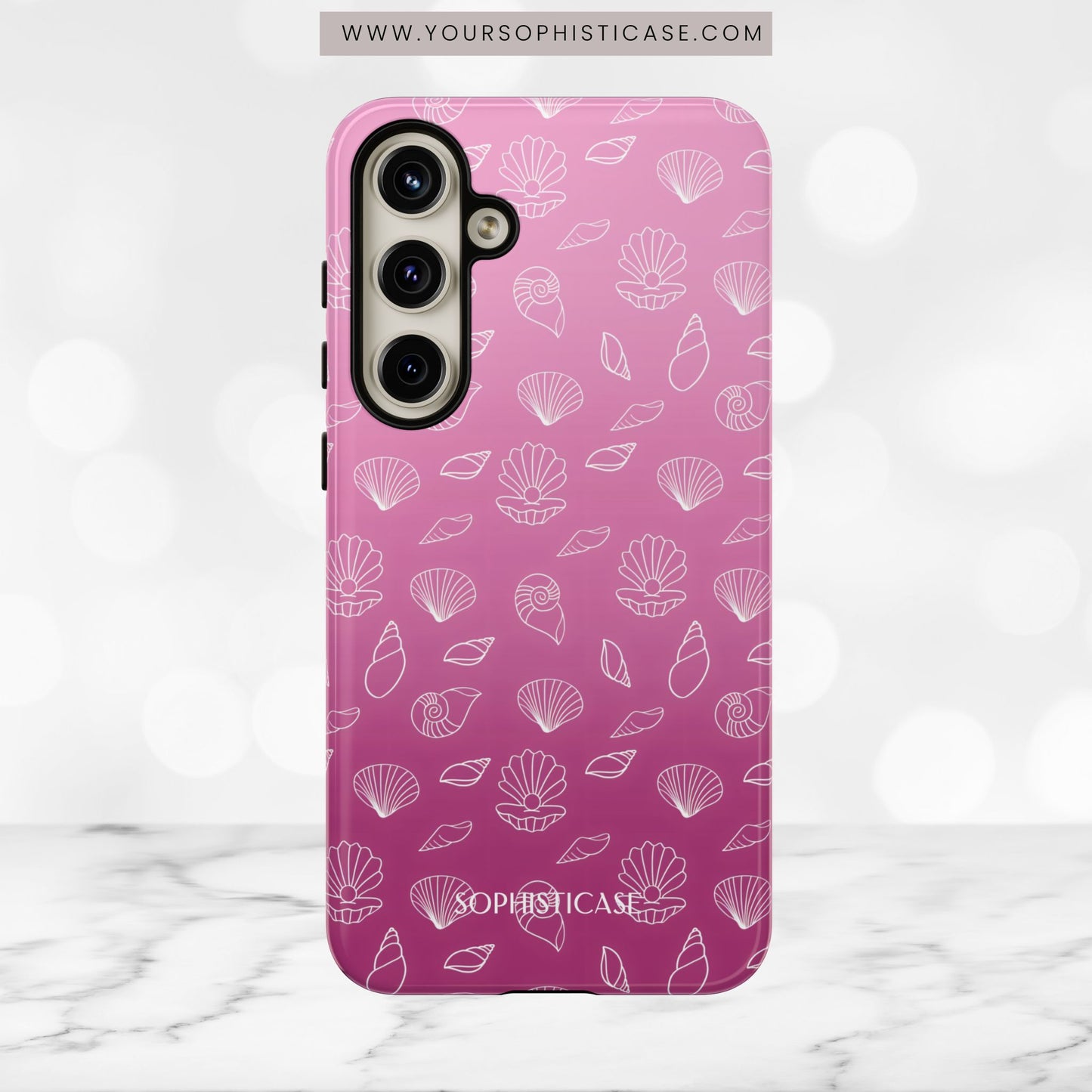 Seashell Society in Purple - iPhone Case, Samsung Galaxy Case, Google Pixel Case