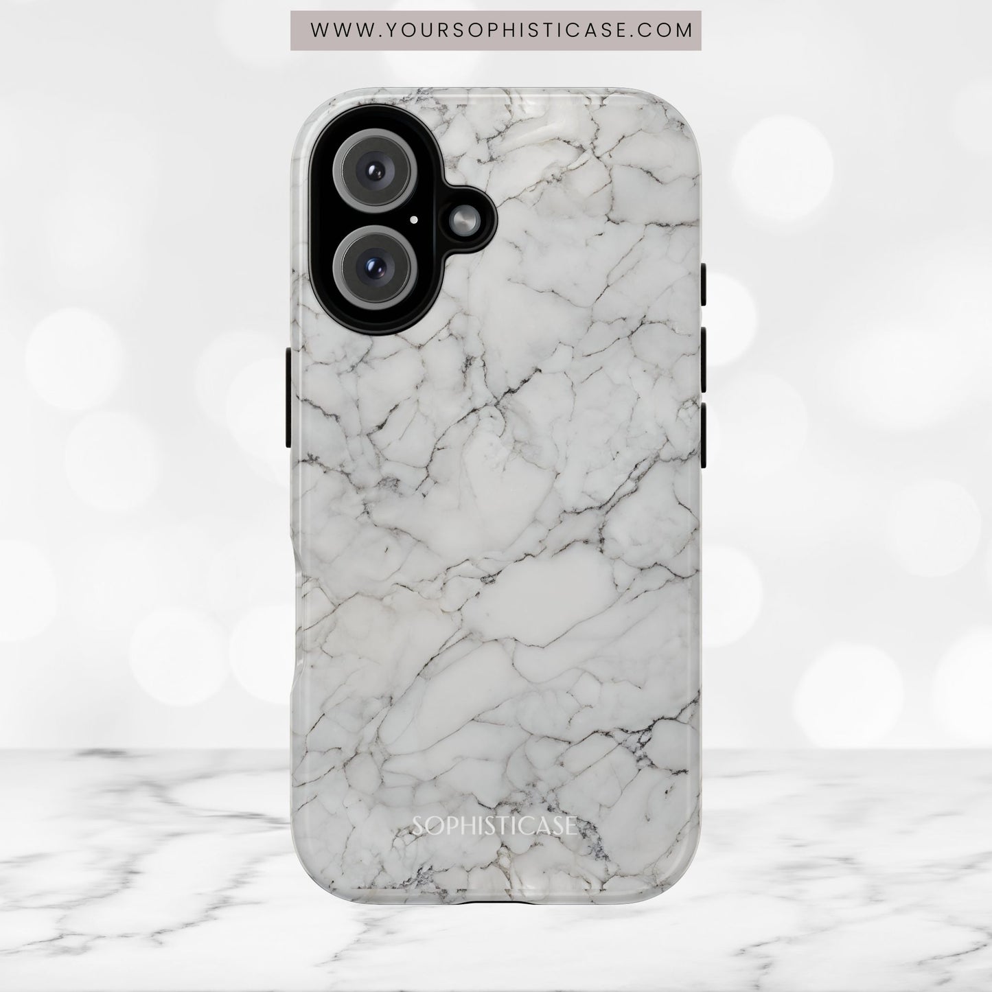 Marble Opulence in White - iPhone Case, Samsung Galaxy Case, Google Pixel Case