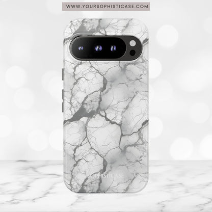 Marble Opulence in Charcoal Grey - Tough Phone Case