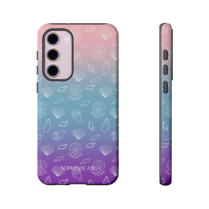 Seashell Society in Pink Blue & Purple Sunset - iPhone Case, Samsung Galaxy Case, Google Pixel Case