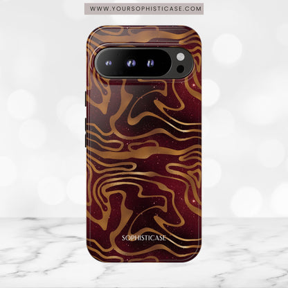 Cosmic Gold in Red - iPhone Case, Samsung Galaxy Case, Google Pixel Case
