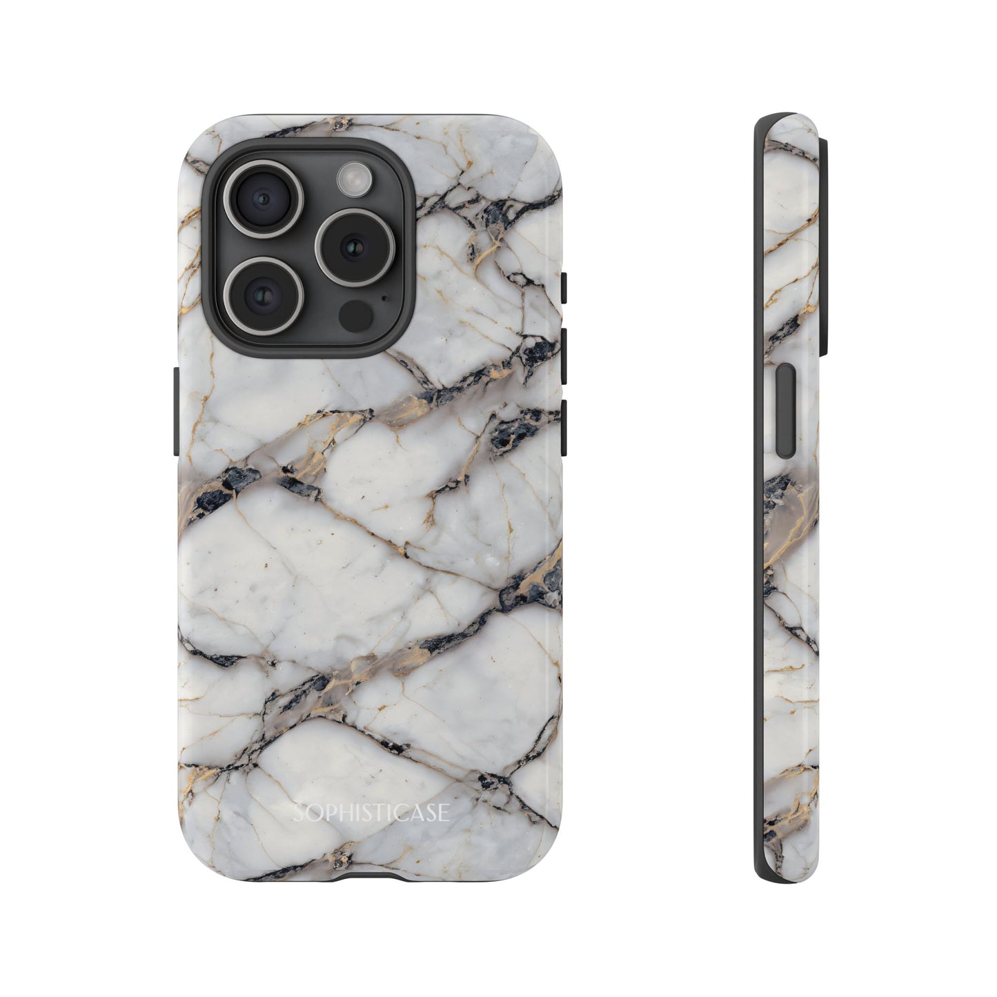 Marble Opulence in Cracked Beige - iPhone Case, Samsung Galaxy Case, Google Pixel Case