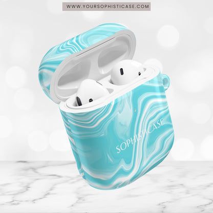 AirPod Cases - Liquid Dreams in Aqua