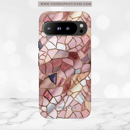 Rose' Runway in Pink Mosaic - Tough Phone Case