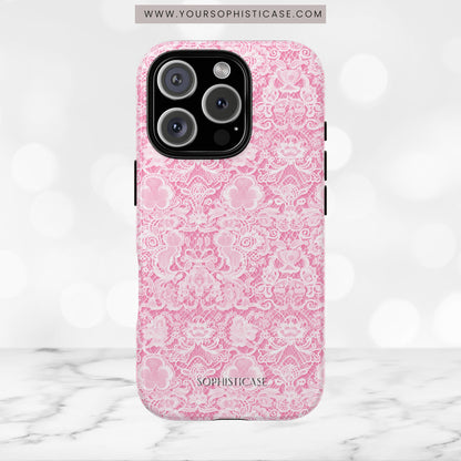 Luxe Lace in Pink - iPhone Case, Samsung Galaxy Case, Google Pixel Case