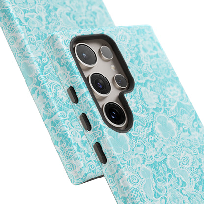 Luxe Lace in Aqua - iPhone Case, Samsung Galaxy Case, Google Pixel Case