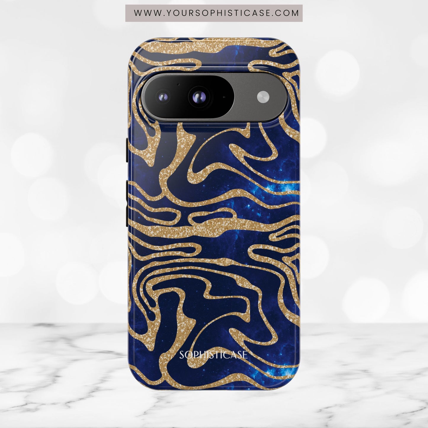 Cosmic Gold in Blue - iPhone Case, Samsung Galaxy Case, Google Pixel Case