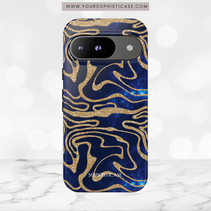 Cosmic Gold in Blue - iPhone Case, Samsung Galaxy Case, Google Pixel Case
