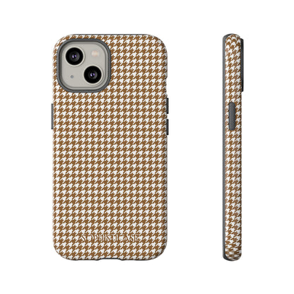 Houndstooth in Brown - Drop Proof Phone Case for iPhone