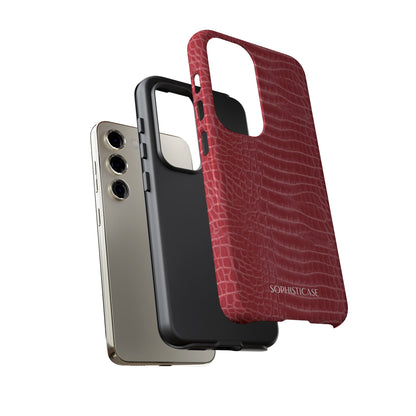 Luxe Leather in Cherry Red - iPhone Case, Samsung Galaxy Case, Google Pixel Case