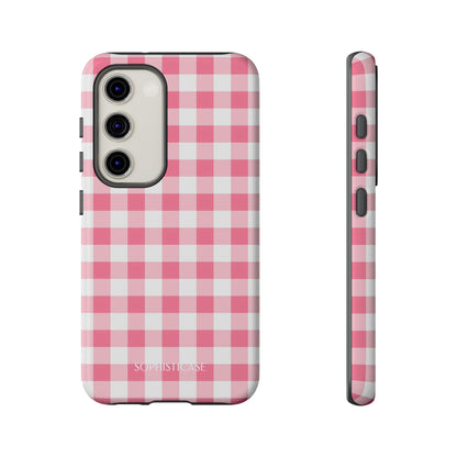 Gingham in Salmon - Tough Phone Case