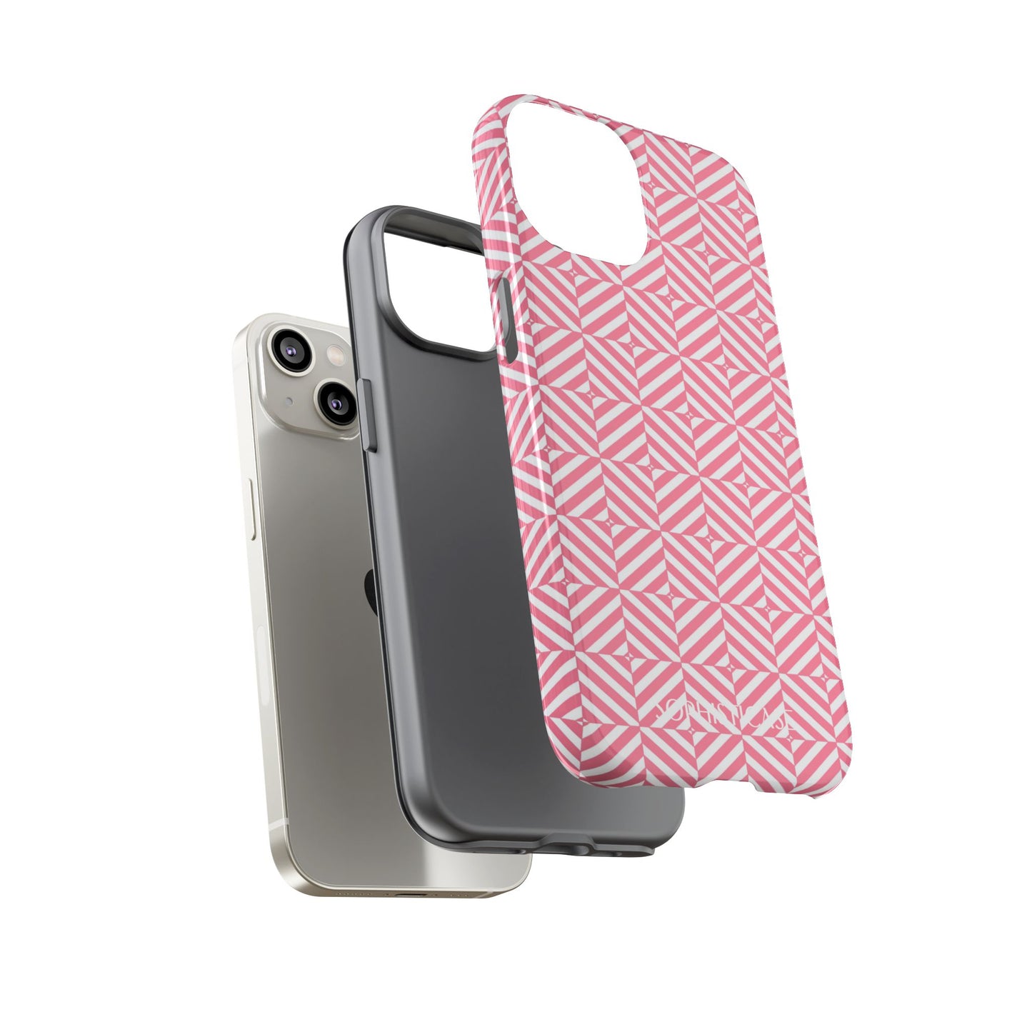 Illusions in Salmon - Dual Layer Shockproof Phone Case for iPhone, Google Pixel and Samsung Galaxy