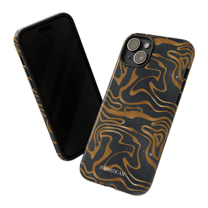 Cosmic Gold in Black - iPhone Case, Samsung Galaxy Case, Google Pixel Case