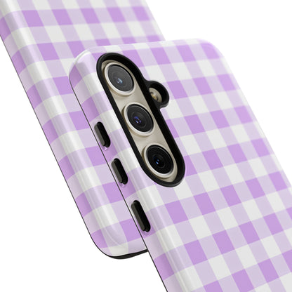 Gingham in Purple - iPhone Case, Samsung Galaxy Case, Google Pixel Case