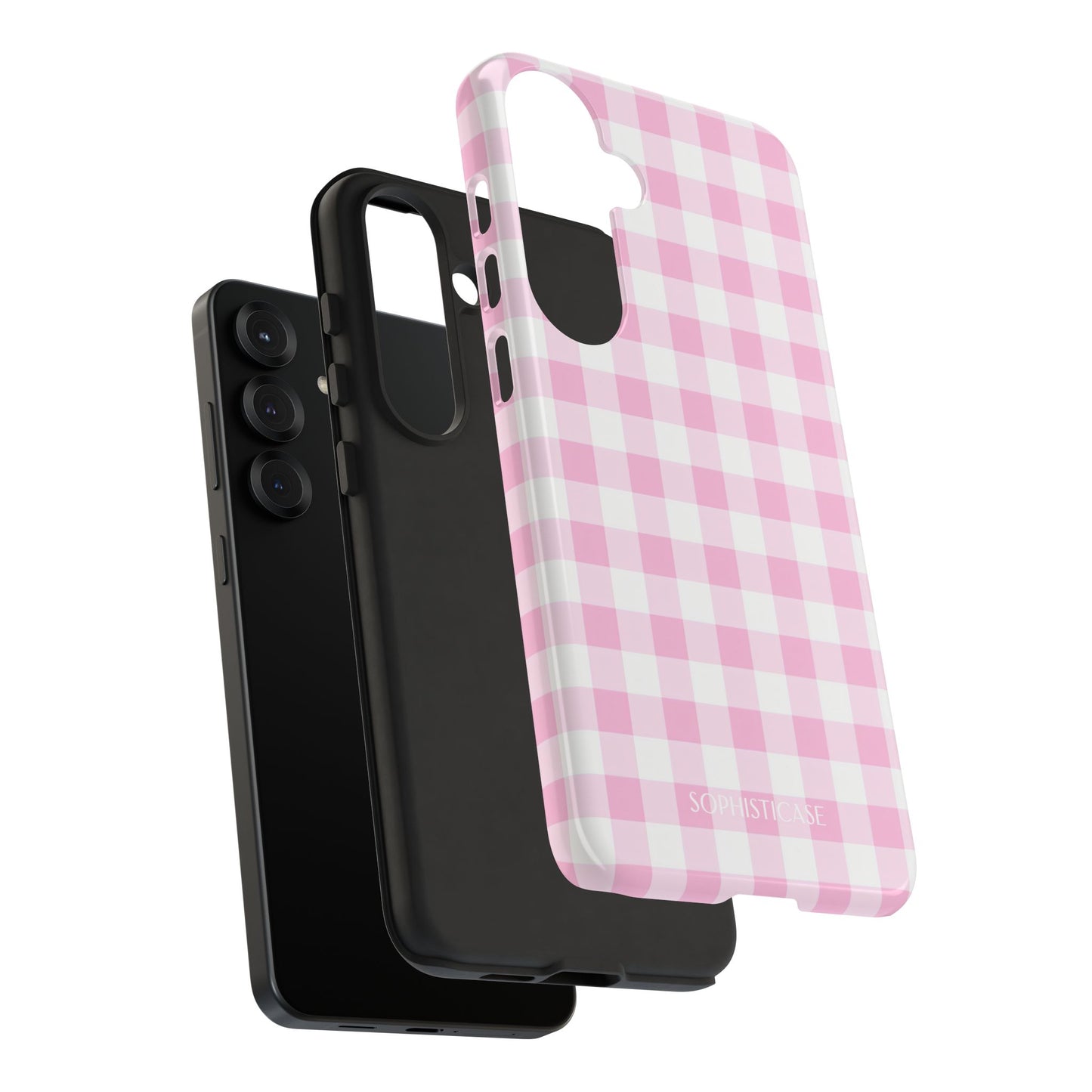 Gingham in Pink - iPhone Case, Samsung Galaxy Case, Google Pixel Case