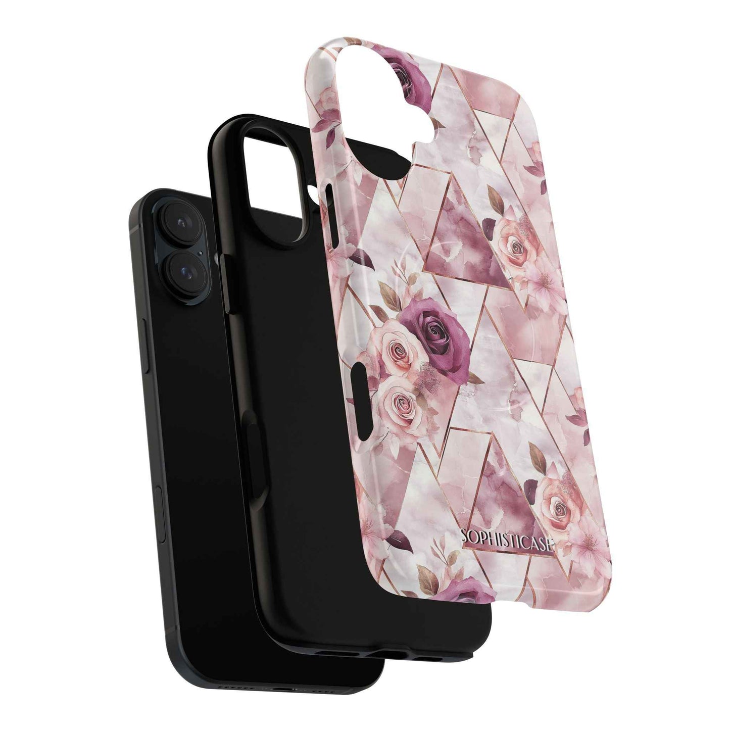 Royal Floral in Plum Chevron - iPhone Magsafe Case