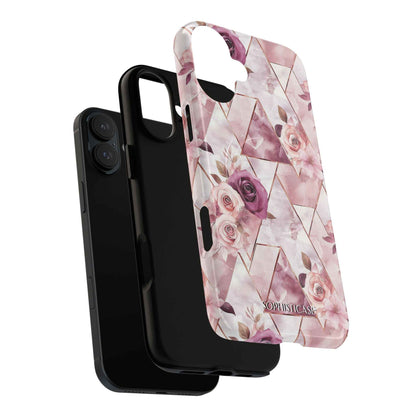 Royal Floral in Plum Chevron - iPhone Magsafe Case