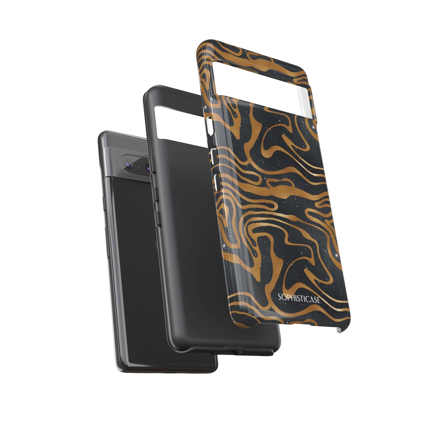 Cosmic Gold in Black - iPhone Case, Samsung Galaxy Case, Google Pixel Case