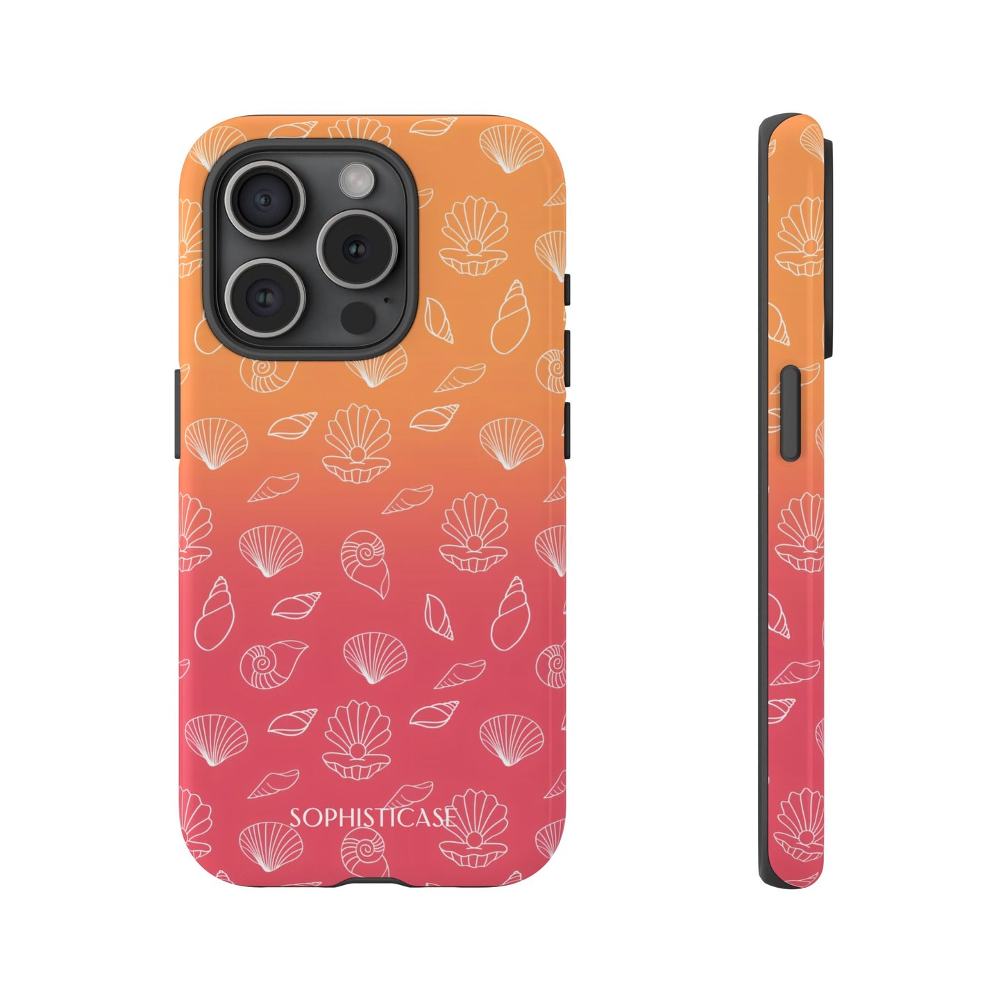 Seashell Society in Sunset Orange - iPhone Case, Samsung Galaxy Case, Google Pixel Case