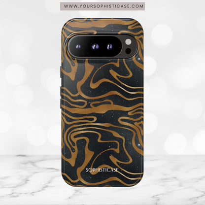 Cosmic Gold in Black - iPhone Case, Samsung Galaxy Case, Google Pixel Case