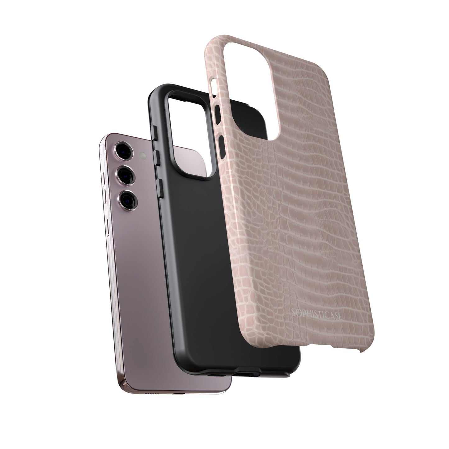 Luxe Leather in Neutral Beige - iPhone Case, Samsung Galaxy Case, Google Pixel Case