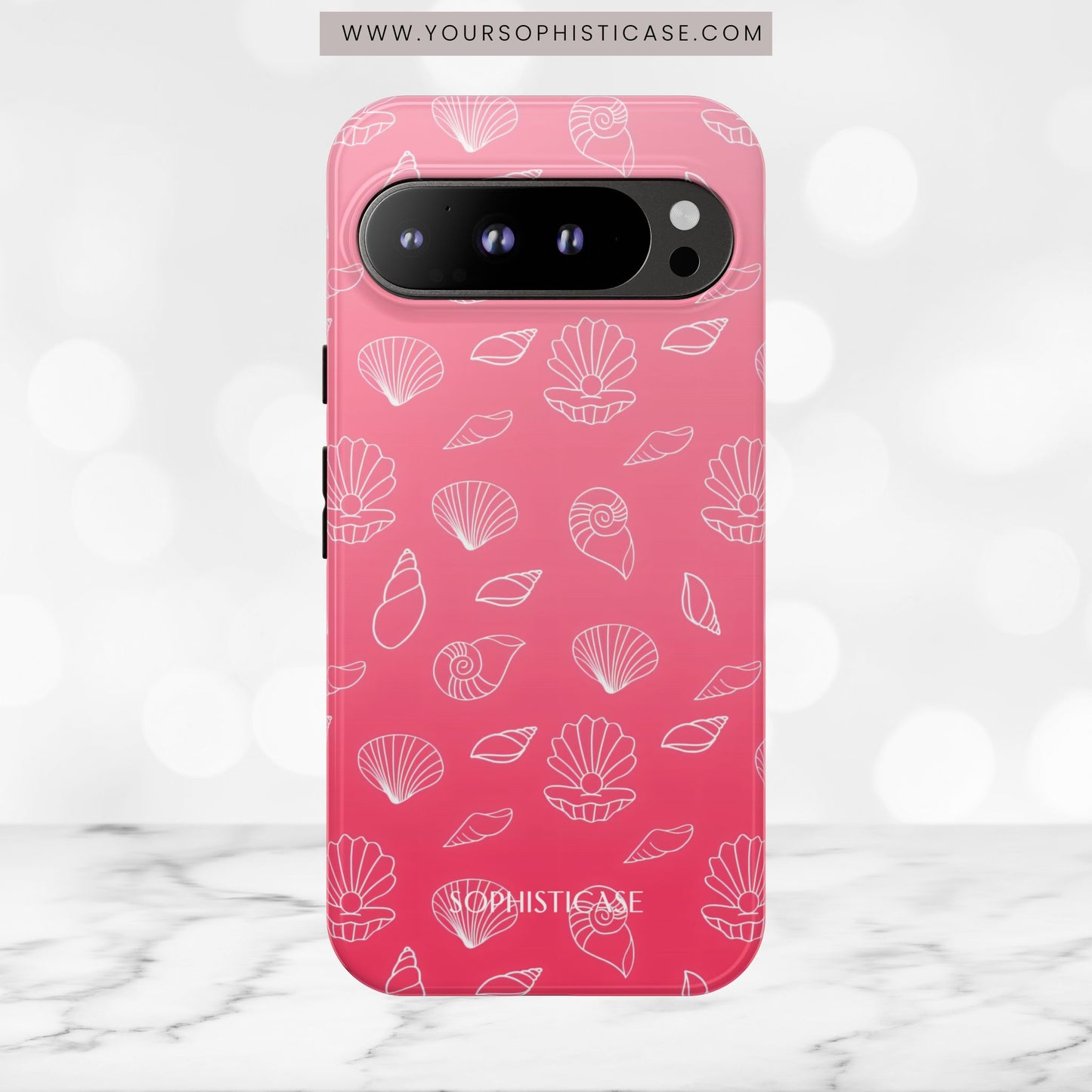 Seashell Society in Sunset Pink - iPhone Case, Samsung Galaxy Case, Google Pixel Case