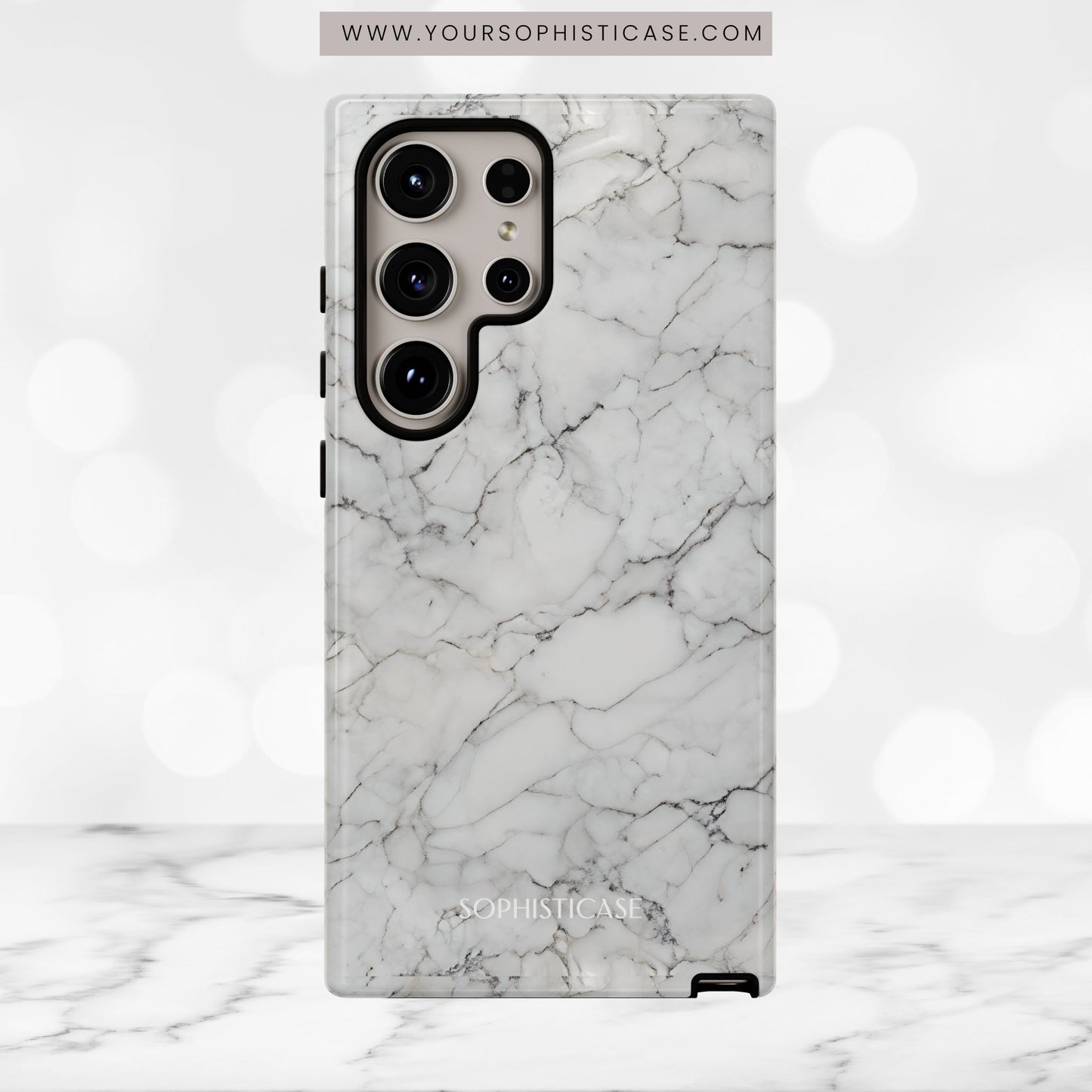 Marble Opulence in White - iPhone Case, Samsung Galaxy Case, Google Pixel Case