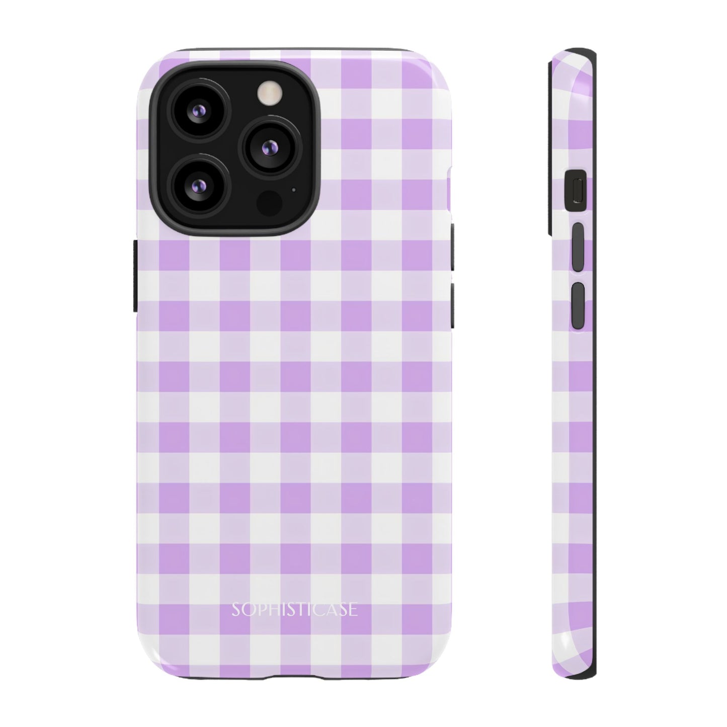 Gingham in Purple - Tough Phone Case