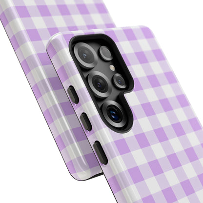 Gingham in Purple - iPhone Case, Samsung Galaxy Case, Google Pixel Case