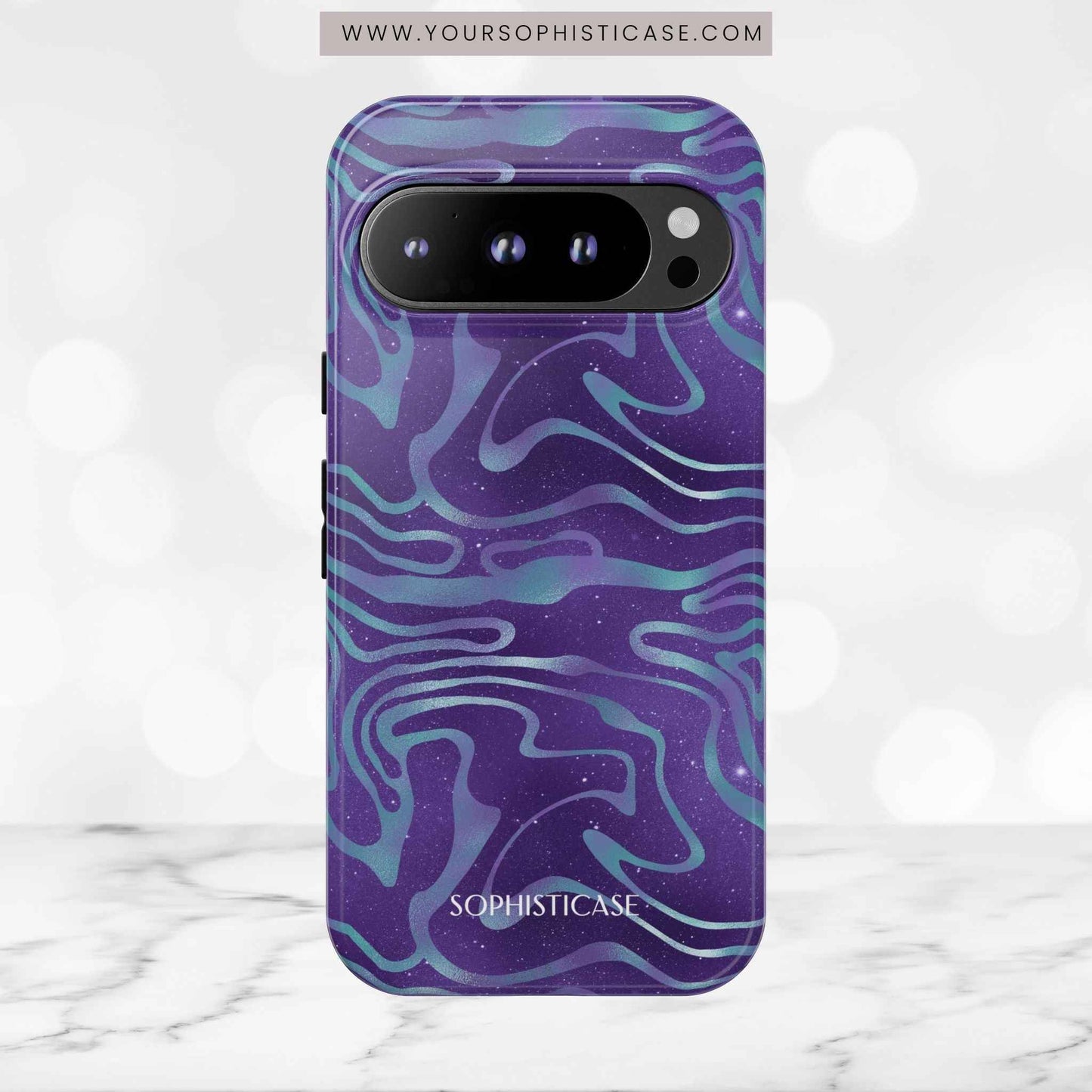 Cosmic Zebra in Blue & Purple - iPhone Case, Samsung Galaxy Case, Google Pixel Case