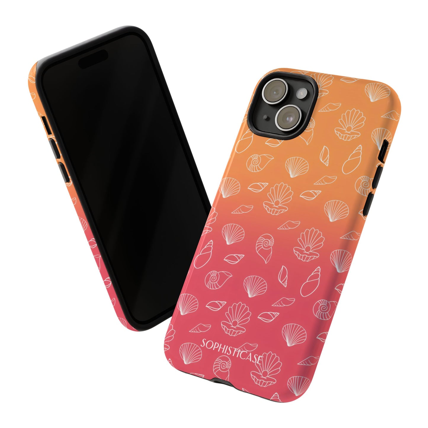 Seashell Society in Sunset Orange - iPhone Case, Samsung Galaxy Case, Google Pixel Case