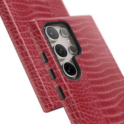 Luxe Leather in Cherry Red - iPhone Case, Samsung Galaxy Case, Google Pixel Case