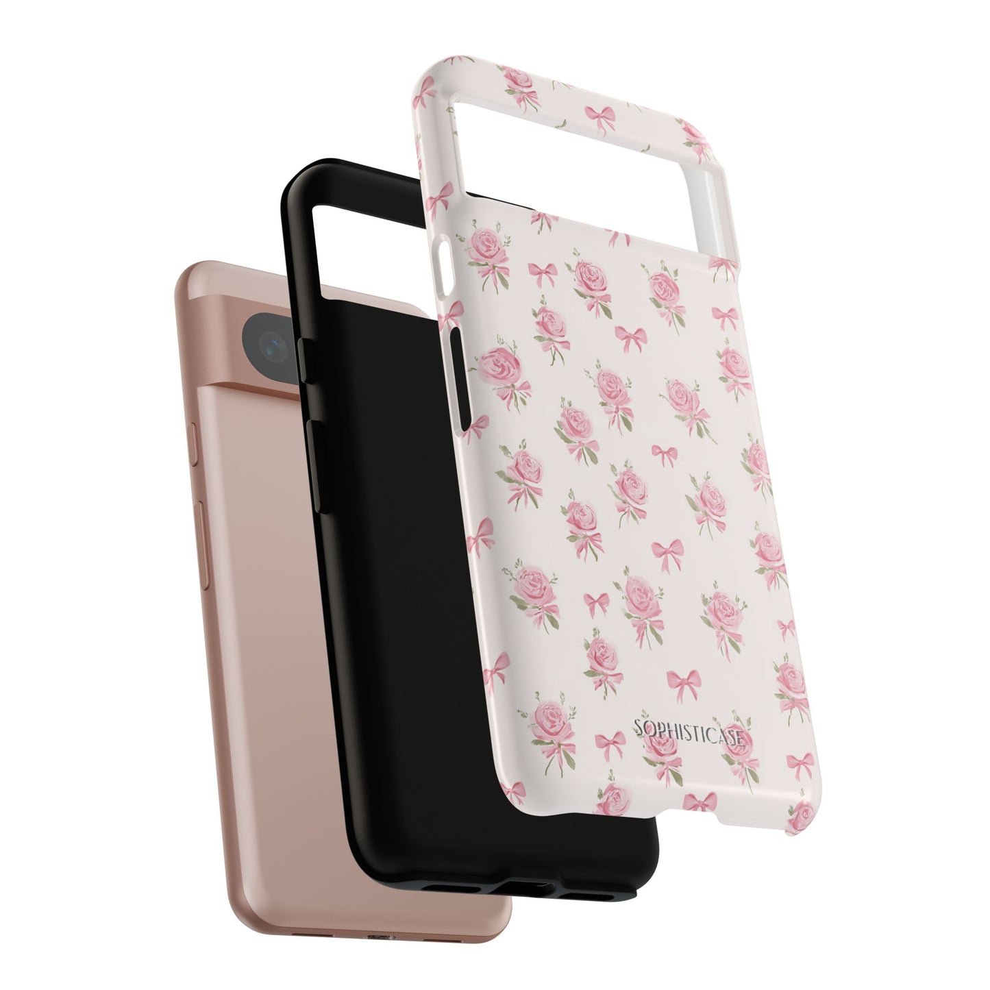 The Sweetest Thing in Coquette Roses and Bows - iPhone Case, Samsung Galaxy Case, Google Pixel Case