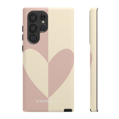 Be Mine in Brown and Beige - Drop Proof Phone Case for Samsung Galaxy