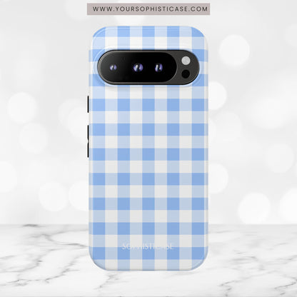 Gingham in Blue - iPhone Case, Samsung Galaxy Case, Google Pixel Case