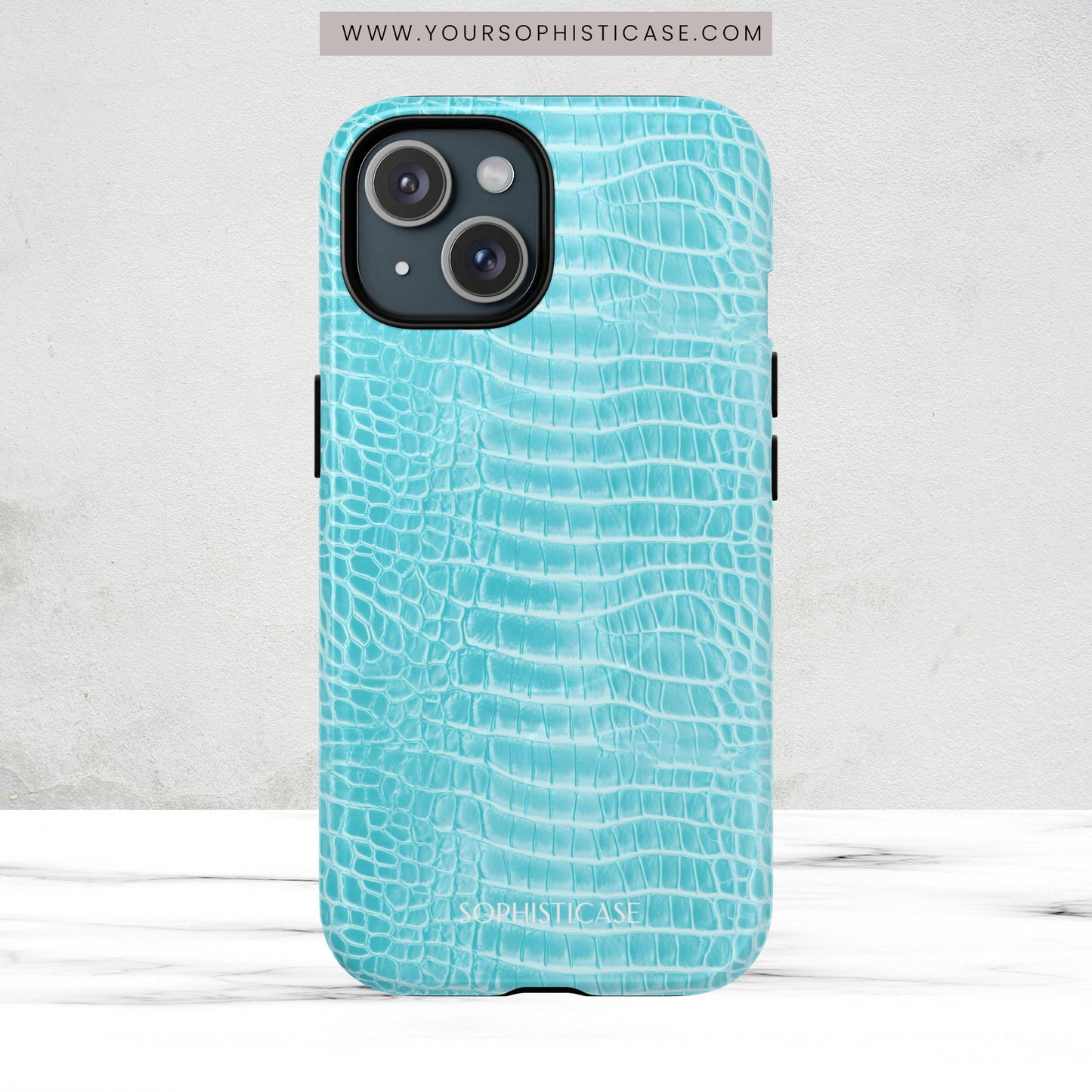 Luxe Leather in Aqua - Magsafe Case