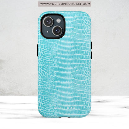 Luxe Leather in Aqua - Magsafe Case