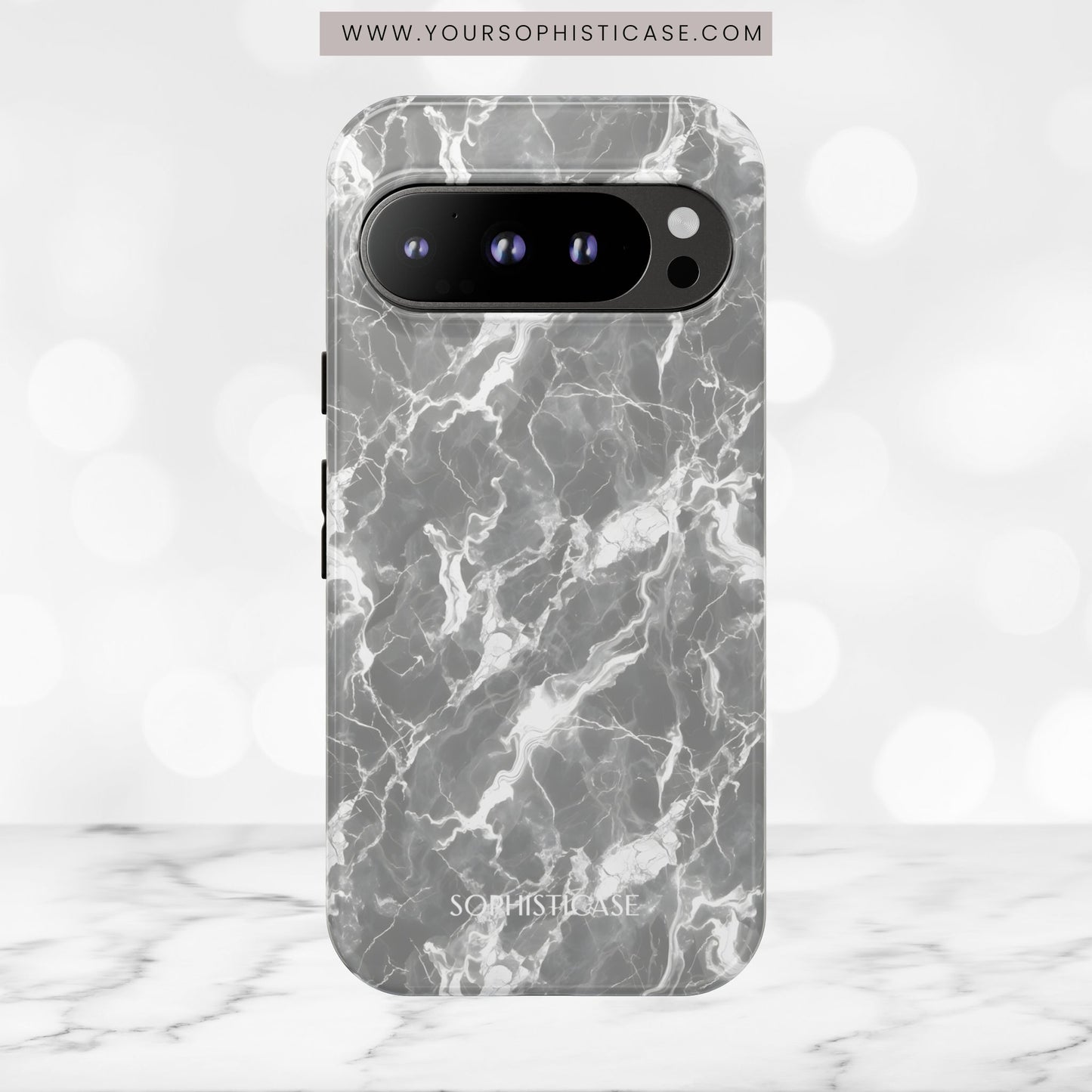 Marble Crush in Charcoal Grey - Tough Phone Case