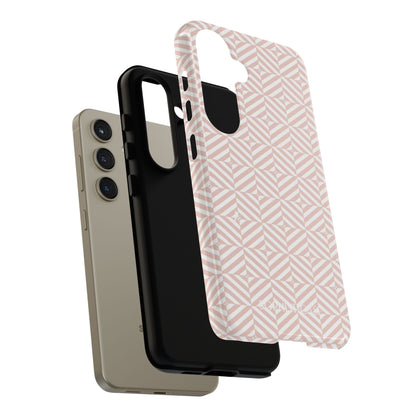 Illusions in Neutral Beige - Dual Layer Shockproof Phone Case for iPhone, Google Pixel and Samsung Galaxy