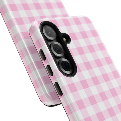 Gingham in Pink - Tough Phone Case