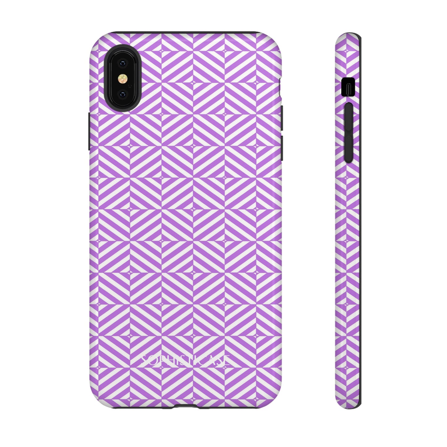 Illusions in Purple - Dual Layer Shockproof Phone Case for iPhone, Google Pixel and Samsung Galaxy