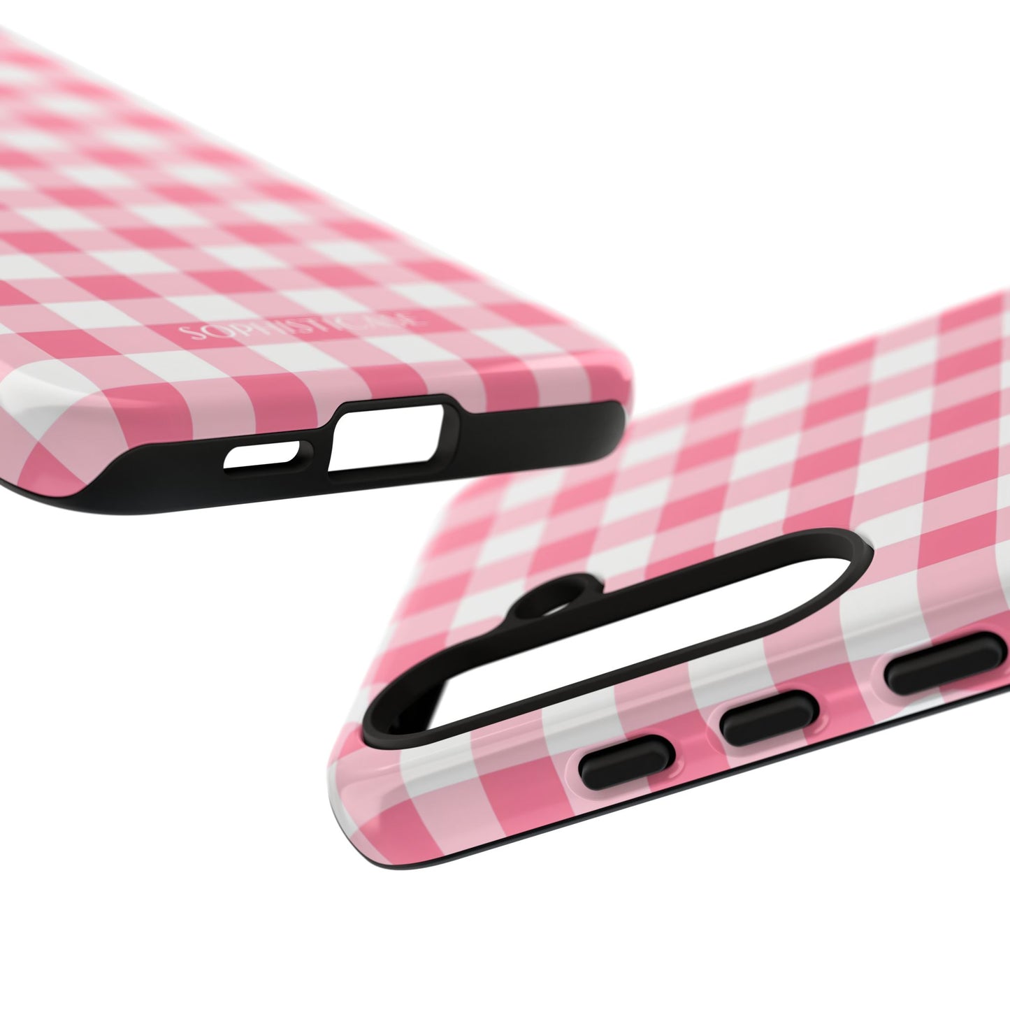Gingham in Salmon - Tough Phone Case